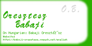 oresztesz babaji business card